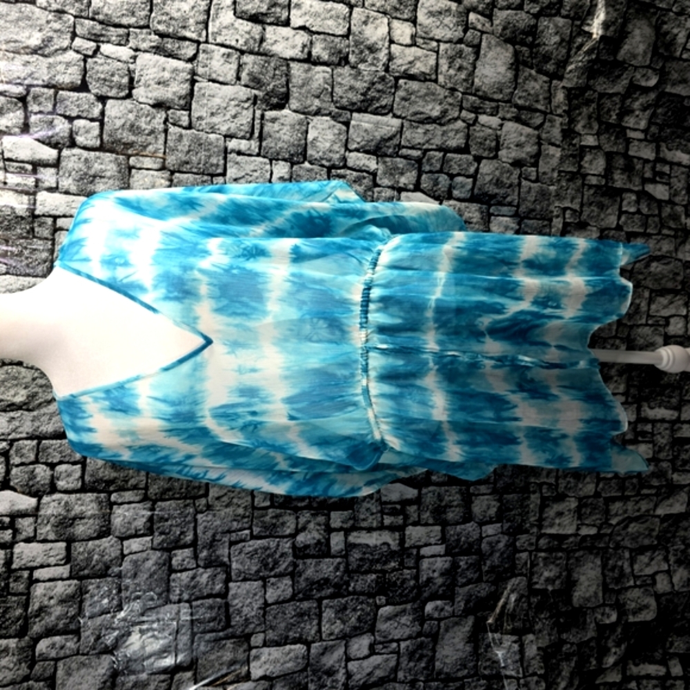 Michael Kors Blue Sleeveless Asymmetrical Swim Coverup